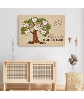 Bienvenue Chez Famille De Smith Version Arbre - Cadeau Personnalisé | Toile Pour Famille la livraison gratuite