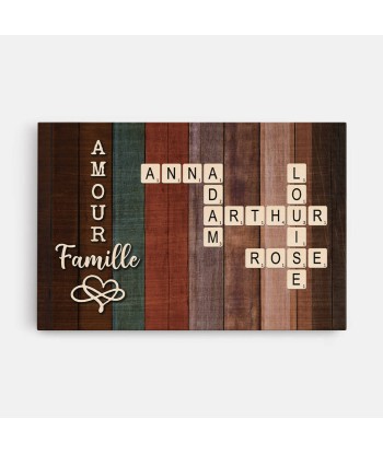 Amour Et Famille Version Mots Croisés - Cadeau Personnalisé | Toile Pour Famille paiement sécurisé