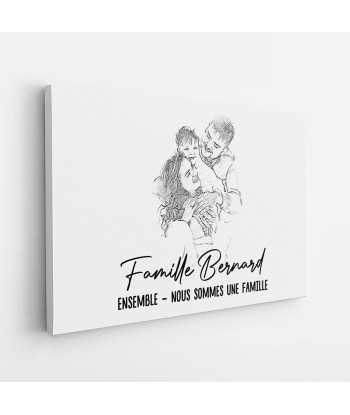 Ensemble Nous Formons Une Famille Version Couleurs d'Aquarelle avec Photo - Cadeau Personnalisé | Toile Pour Famille vous aussi creer 