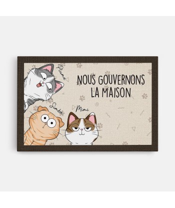 Nous Gouvernons La Maison - Cadeau Personnalisé | Toile Pour Amoureux Des Chiens en ligne des produits 