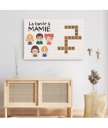 La Bande À Mamie Avec Mots Croisés Et Ses Petits-Enfants - Cadeau Personnalisé | Toile Pour Famille en ligne