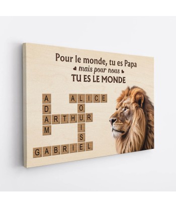 Tu Es Le Monde Version Mots Croisés Et Maman Lion - Cadeau Personnalisé | Toile Pour Maman 50-70% off 