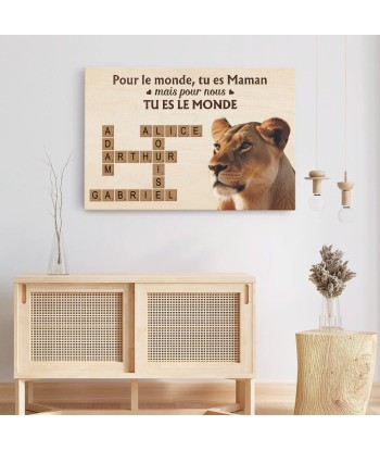 Tu Es Le Monde Version Mots Croisés Et Maman Lion - Cadeau Personnalisé | Toile Pour Maman 50-70% off 