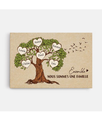 Ensemble Nous Formons Une Famille Version L'Arbre Généalogique - Cadeau Personnalisé | Toile Pour Famille À commander