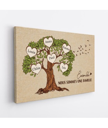 Ensemble Nous Formons Une Famille Version L'Arbre Généalogique - Cadeau Personnalisé | Toile Pour Famille À commander