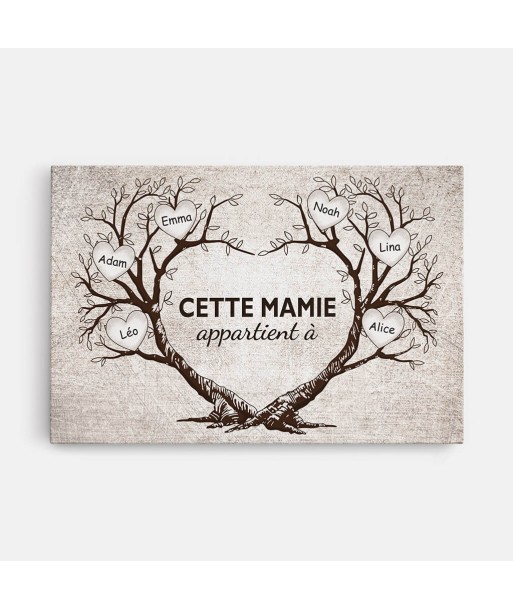 Cette Mamie Appartient À Version L'Arbre En Forme De Cœur - Cadeau Personnalisé | Toile Pour Mamie hantent personnes