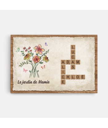 Le Jardin De Mamie Vintage Avec Mots Croisés - Cadeau Personnalisé | Toile Pour Mamie pas cher chine