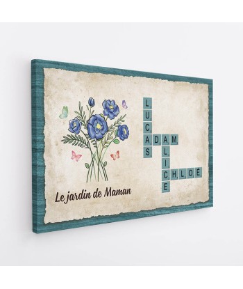 Le Jardin De Mamie Vintage Avec Mots Croisés - Cadeau Personnalisé | Toile Pour Mamie pas cher chine