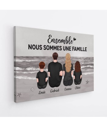 Ensemble Nous Formons Une Famille Version Mer Monochrome - Cadeau Personnalisé | Toile Pour Famille 2024