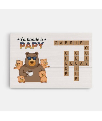 La Bande À Papy Ours Avec Mots Croisés - Cadeau Personnalisé | Toile Pour Papy hantent personnes