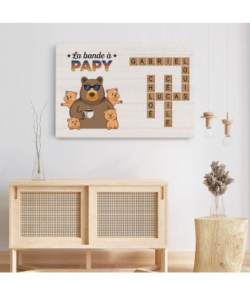 La Bande À Papy Ours Avec Mots Croisés - Cadeau Personnalisé | Toile Pour Papy hantent personnes