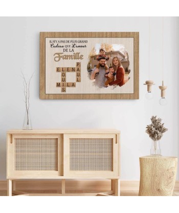 Le Plus Grand Cadeau Est L'Amour De La Famille Avec Photo Et Mots Croisés - Cadeau Personnalisé | Toile Pour Famille Comment ça marche