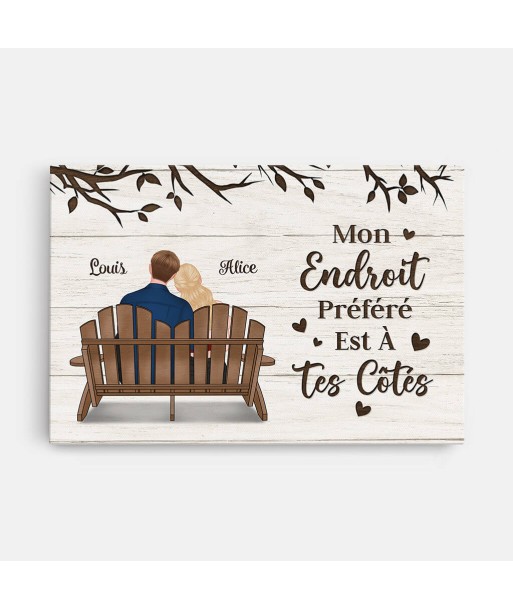 Mon Endroit Préféré Est À Tes Côtés - Cadeau Personnalisé | Toile Pour Couple les ctes