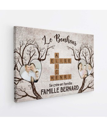 Le Bonheur Se Crée En Famille - Cadeau Personnalisé | Toile Pour Famille de la marque