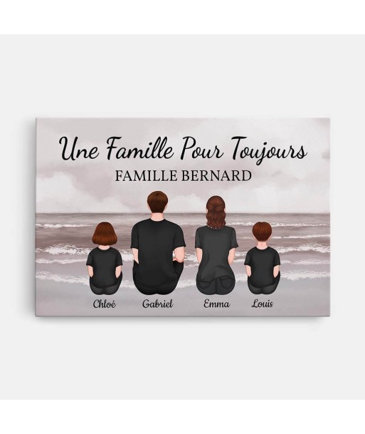 Famille Pour Toujours Version Sombre - Cadeau Personnalisé | Toile Pour Famille pas chere