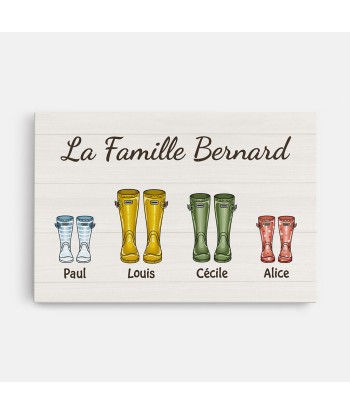 La Famille Version Bottes Colorées - Cadeau Personnalisé | Toile Pour Famille Venez découvrir notre 