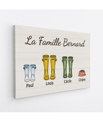 La Famille Version Bottes Colorées - Cadeau Personnalisé | Toile Pour Famille Venez découvrir notre 