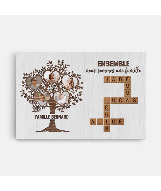 Famille Avec Photo Et Mots Croisés Personnalisables - Cadeau Personnalisé | Toile Pour Famille Amélioration de cerveau avec