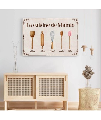 La Cuisine De Mamie Avec Les Ustensiles - Cadeau Personnalisé | Toile Pour Mamie les ligaments