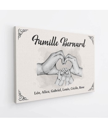 La Famille Version Cœur Avec Les Mains - Cadeau Personnalisé | Toile Pour Famille Comparez et commandez 