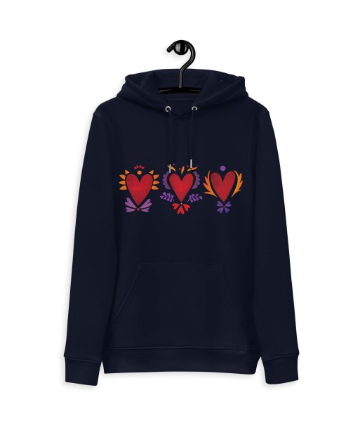 Tripple Burning Heart - Unisex Eco Hoodie Comment ça marche