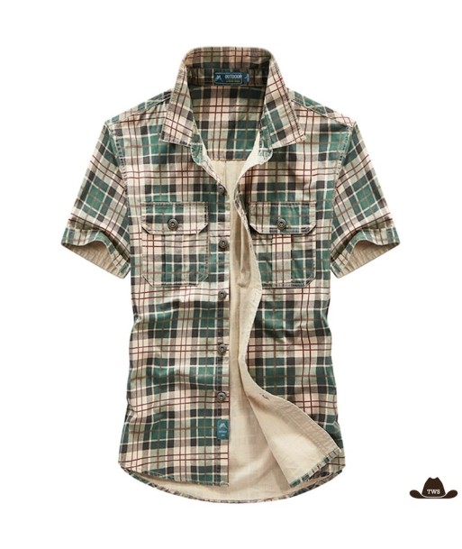 Chemise Type Western brillant des détails fins