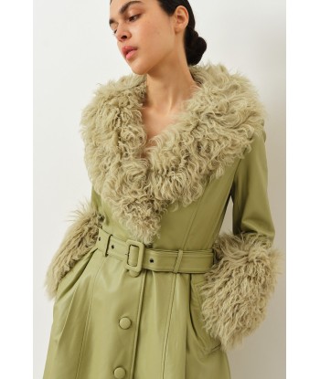 Foxy Shearling Coat — Sage Comparez et commandez 