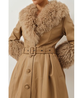 Foxy Shearling Coat — Beige Par le système avancé 