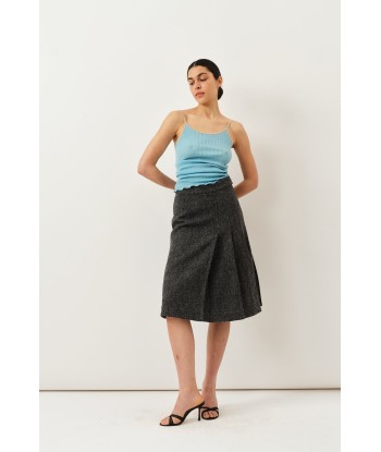 Nicoline Skirt — Herringbone Grey brillant des détails fins