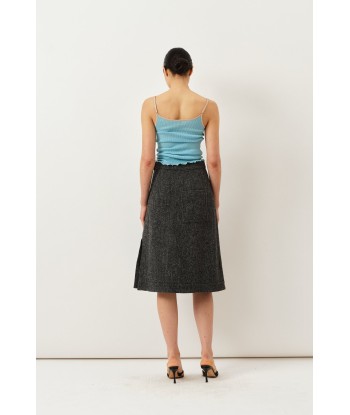 Nicoline Skirt — Herringbone Grey brillant des détails fins