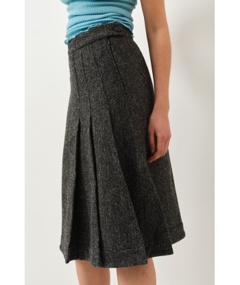 Nicoline Skirt — Herringbone Grey brillant des détails fins