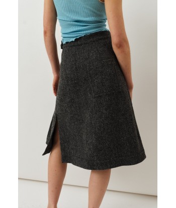 Nicoline Skirt — Herringbone Grey brillant des détails fins