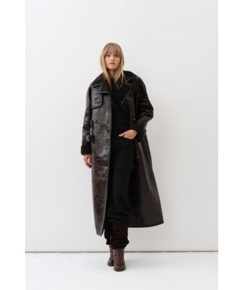 Alexa Trenchcoat — Distressed Brown france