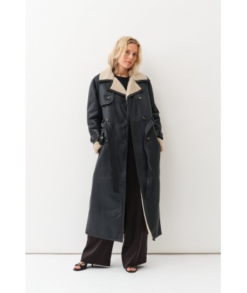 Alexa Trenchcoat — Navy / Beige pas chere