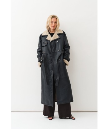 Alexa Trenchcoat — Navy / Beige pas chere