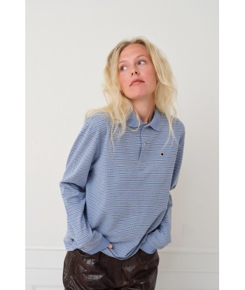 Serena Polo Shirt — Blue Stripe chez Cornerstreet bien 