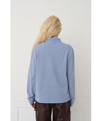 Serena Polo Shirt — Blue Stripe chez Cornerstreet bien 