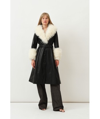 Foxy Shearling Coat — Black / Cloud les ctes