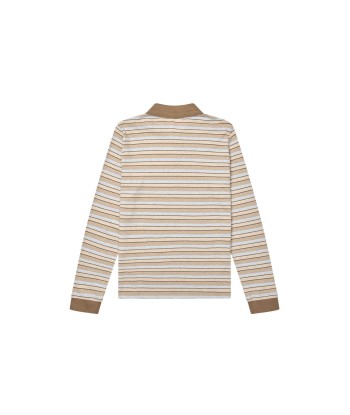 Serena Polo Shirt — Brown Shadow Stripe en linge