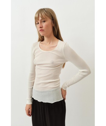 Simona Oscalito Longsleeve Top — Ivory livraison et retour toujours gratuits