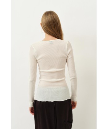 Simona Oscalito Longsleeve Top — Ivory livraison et retour toujours gratuits