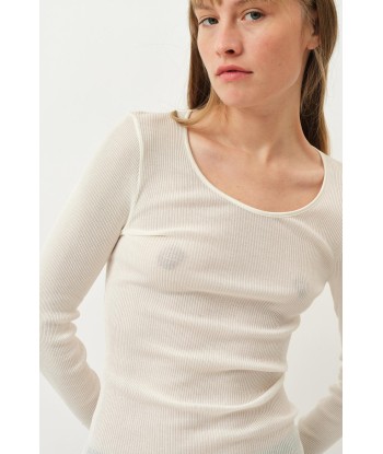 Simona Oscalito Longsleeve Top — Ivory livraison et retour toujours gratuits