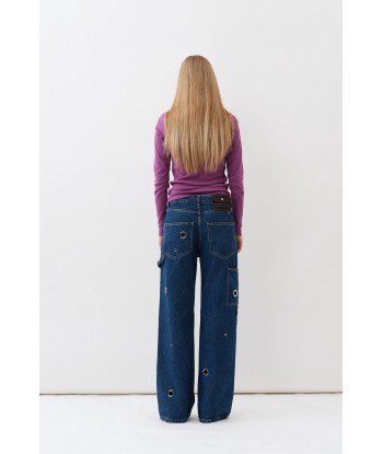 Eyelet Salma Jeans — Indigo Blue votre