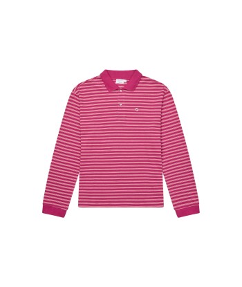 Serena Polo Shirt — Cerise Stripe pas cher