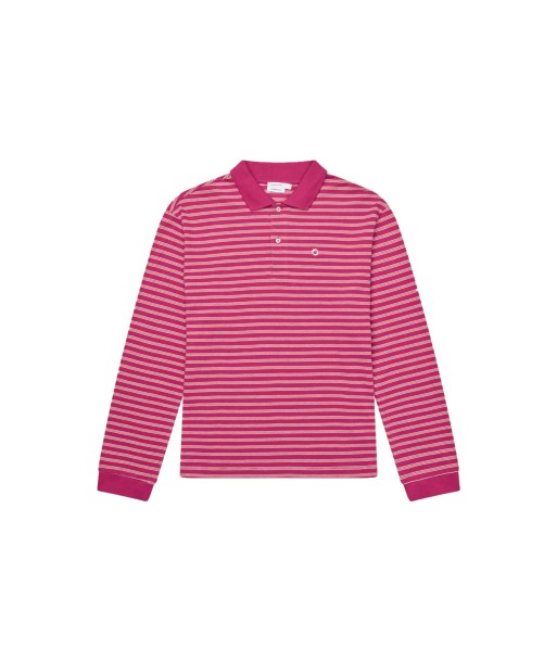 Serena Polo Shirt — Cerise Stripe pas cher