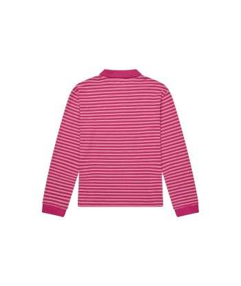 Serena Polo Shirt — Cerise Stripe pas cher