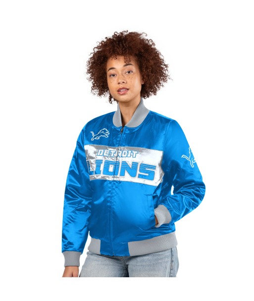 Exclusive: Ladies Detroit Lions ShowTime Satin Jacket - Black Comparez plus de prix