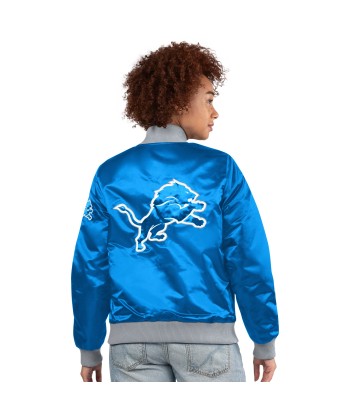 Exclusive: Ladies Detroit Lions ShowTime Satin Jacket - Black Comparez plus de prix