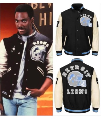 AUTHENTIC Detroit Lions Beverly Hills Cop Wool/Leather Varsity Jacket prix pour 