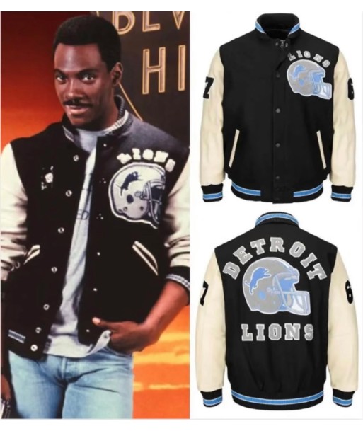 AUTHENTIC Detroit Lions Beverly Hills Cop Wool/Leather Varsity Jacket prix pour 